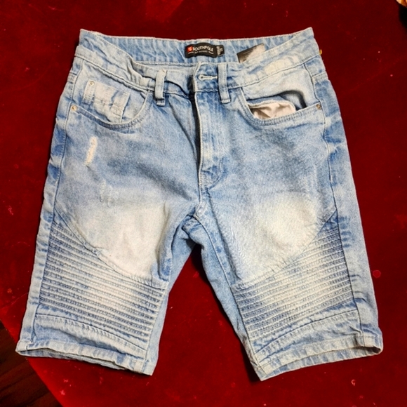 SouthPole bleached Distressed Jeans shorts - Picture 2 of 7